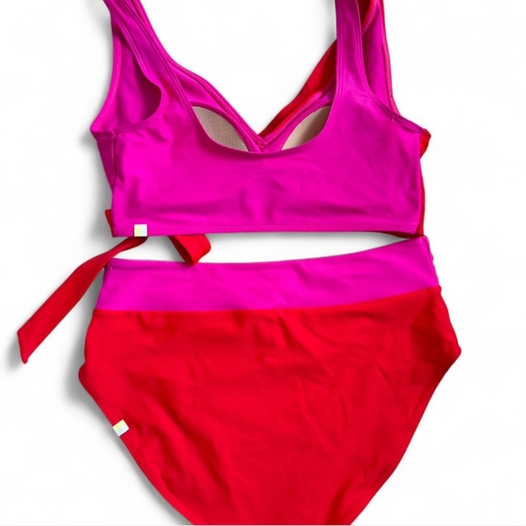 Summersalt Pink and Red Wrap Bikini - Picture 4 of 8